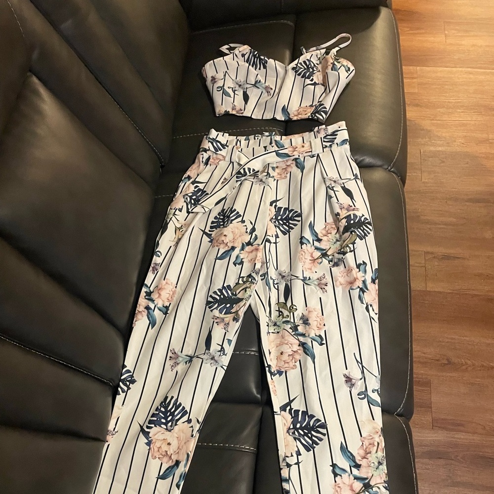 2 piece pants and bralet top